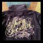 Juicy Couture y2k 90’s J Zipper Brown Velour Graphic Tracksuit Jacket Small Photo 3