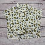 Kuhl  Elsie Lemon Fruit Tie Front Short Sleeve Cotton Blend Shirt Women’s Size XL Photo 1