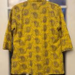 Unbranded Women's XL Yellow Paisley Casual Relaxed Fit Ethnic Kurti Top Blouse Photo 3