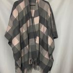 Pretty Persuasions Elegant Plaid Wrap Fringe PINK AND GRAY ONE SIZE Fits Most Photo 3