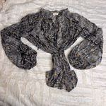 Love stitch long sleeve bohemian boho peasant blouse‎  gold metallic print Sz S Photo 14