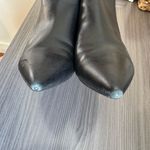 Marc Fisher Black Leather Zip Up Boots With Heel Booties Size 8 Photo 6