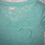 Aerie  Mint Green Striped V-Neck Shirt Photo 1