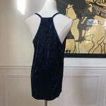 THML  Stitch Fix Karrah Blue Velvet Embroidered Top M Photo 4