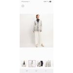 Everlane ‎  Wonens Oversized Alpaca Tiger Jacquard Cardigan  White/Gray Sz S NWT Photo 1