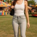 2BWYU Size 3 Gray Skinny Jeans X Embroidered Pockets Y2K Festival Denim Revival Photo 0
