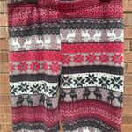 Eye Candy Fleece Warm Leggings Winter Womens Size Medium Red Black Gray Reindeer Photo 2