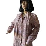 American Vintage Vintage Contima pink purple floral pop over dress with long pussybow size large Photo 11