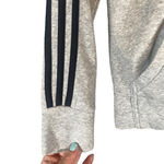Adidas Gray Three Stripe Hooded Full Zip Sweatshirt Jacket Women Sz S Photo 3