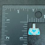 Vintage 925 Signed Blue Topaz CZ Stone Enamel Purse Pendant 3.8g Photo 7
