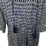 Beach Lunch Lounge Casual Capsule Summer Navy Shift Midi Dress Tassled Medium Photo 3