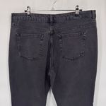 Topshop High Rise Straight Leg Plus Jeans Womens 16 Black Cotton Raw Hem NEW Photo 3