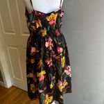 SheIn Floral Print Midi‎ Dress Black Sleeveless Smocked Waist Casual Summer Photo 8