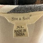 Sim & Sam  button down vneck short flowy sleeves tie hem striped top Photo 2