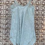 Vintage Dentelle slinky lace camisole slip sage blue floral SMALL Green Photo 3