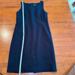 Eileen Fisher  Asymmetrical Neckline Sheath Dress Silk Lined Black Size‎ 6 Photo 9