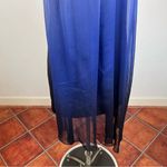 Halston Heritage Blue Chiffon Drape Midi Dress Photo 7