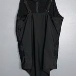 SheIn Black 1 Piece Modest Swimsuit Adjustable Straps Padded Top Sheer Strips NWOT XL Photo 2