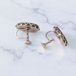 Vintage Screw On Earrings Burnt Orange Glittery Oval Shape 0.75" Photo 6