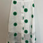 Sister Jane - White Embroider Flowers Primavera Button Front Midi Skirt Photo 2