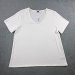 Old Navy Luxe V Neck Short Sleeve T Shirt Women XL White Basic Everyday Tee Photo 0