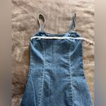 H&M  Divided Blue Jean Denim Sleeveless Bodycon Mini Dress Sz XXS Y2K EUC Photo 4