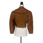 frame denim FRAME Cropped Pebbled Leather Belted Jacket Photo 12