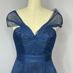 Allure Bridesmaid Style 1450 Navy Tulle Dress 10 Blue Photo 4