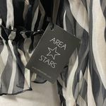 Area Stars New Zebra Print Ruffle Long Sleeve Crop Top Black Multi Size Medium Photo 13