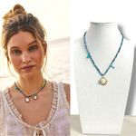 Free People  Ariana Ost Sunlight Choker in Blue NWT Sun Charm Bohemian Dainty Photo 1