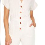 Forever 21 NWT Buttoned Straight-Leg Jumpsuit Color: OATMEAL Size M Photo 3