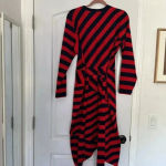 Eloquii  Navy Blue and Red Stripe Asymmetrical Knit Dress Plus Sz 18 Photo 8