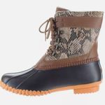 Jbu boot by Jambu Womens Lace up Calgary Brown Python/Coral Rainboots Size 11M Photo 4