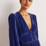💕BODEN💕 Velvet Midi Party Tea Dress ~ Sea Blue US 8 NWT Photo 6