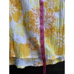 O Shirt Happy Yellow Crinkle Gauze‎ Blouse Womens Plus Size 22W Button Up Church Photo 8