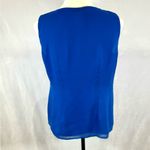 Jones New York royal blue stitch pleated top size 4 Photo 2