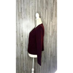 Elle Women's Size Small Burgundy Open-Front Ribbed Cardigan Sweater Photo 3