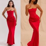 House Of CB  'Persephone' Scarlet Strapless Corset Maxi Dress NWOT size L A-C Photo 15