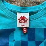 Kappa Blue White Checkered Graphic Shirt S Casual Streetwear Relaxed Fit Top Photo 13
