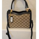 Bebe  Monogram Satchel Handbag Braided Top Handle Crossbody Bag Photo 1