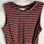 O'Neill  Chesapeak Burnt Orange Black Striped Tie Front Knit Beach Top Photo 3