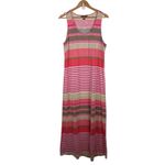Tommy Bahama  Striped Maxi Dress Size XL Multicolor Beach Resort Comfy Stretch Photo 1