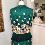 Romeo + Juliet Couture Green Floral Satin Dress Small Photo 5