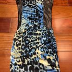 NWT Blue Leopard Mini Dress Photo 0