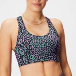 Fabletics  BRA ON THE GO MEDIUM IMPACT SPORTS BRA GRASS GREEN SAFARI SPOTS/BLACK Photo 0