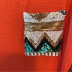 Pink Owl Coral Sequin Long Sleeve Top Photo 2