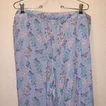 Honeydew blue floral stretchy comfy wide leg capri pajama pants Size L Photo 5