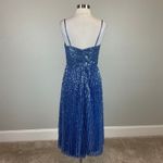 Aidan Mattox Sequined Colorful Sleeveless A-Line Midi Cocktail Dress Blue Size 4 Photo 1