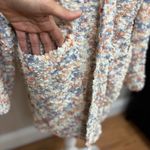 Serra Popcorn Cardigan Sweater Womens M Cream/Rust/Blue Oversized Relaxed Soft Photo 1