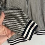 Juicy Couture Mesh Bomber Full Zip Jacket Black White Small Varsity Sporty Prep Photo 2